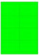 Fluor groen A4 etiket / Laservel 99,1x67,7mm - 8 per vel permanent (doos à 200 vel)