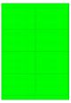 Fluor groen A4 etiket / Laservel 99,1x67,7mm - 8 per vel permanent (doos à 200 vel)