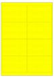 Fluor geel A4 etiket / Laservel 99,1x67,7mm - 8 per vel permanent (doos à 200 vel)