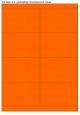 Fluor oranje A4 etiket / Laservel 99,1x67,7mm - 8 per vel permanent (doos à 200 vel)