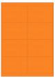 Oranje A4 etiket / Laservel 99,1x67,7mm - 8 per vel permanent (doos à 200 vel)