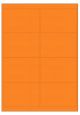 Oranje A4 etiket / Laservel 99,1x67,7mm - 8 per vel permanent (doos à 200 vel)