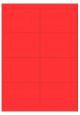 Rood A4 etiket / Laservel 99,1x67,7mm - 8 per vel permanent (doos à 200 vel)