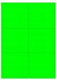 Fluor groen A4 etiket / Laservel 99,1x93,2mm - 6 per vel permanent (doos à 200 vel)