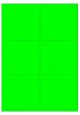 Fluor groen A4 etiket / Laservel 99,1x93,2mm - 6 per vel permanent (doos à 200 vel)