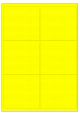 Fluor geel A4 etiket / Laservel 99,1x93,2mm - 6 per vel permanent (doos à 200 vel)