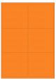 Oranje A4 etiket / Laservel 99,1x93,2mm - 6 per vel permanent (doos à 200 vel)