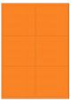 Oranje A4 etiket / Laservel 99,1x93,2mm - 6 per vel permanent (doos à 200 vel)