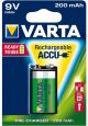 Batterij Varta oplaadbaar 9V NiMh 200mAh 1-pack