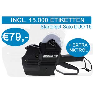 Prijstang starterset Sato Duo-16 incl. 15.000 etiketten + extra inktrol