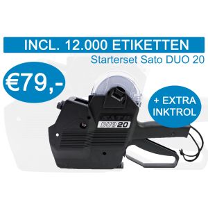 Prijstang starterset Sato Duo-20 incl. 12.000 etiketten + extra inktrol
