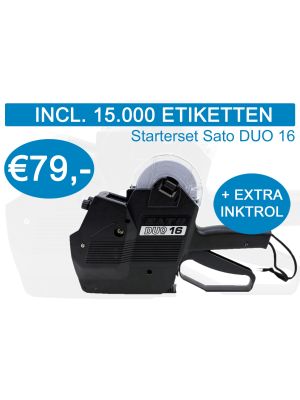 Prijstang starterset Sato Duo-16 incl. 15.000 etiketten + extra inktrol